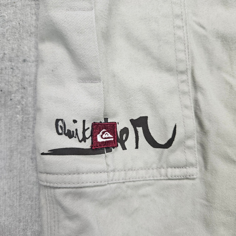Quiksilver Mens Khaki Cargo Pants Tan Cotton Straight Leg Size 38x33 X105463 - Picture 3 of 7
